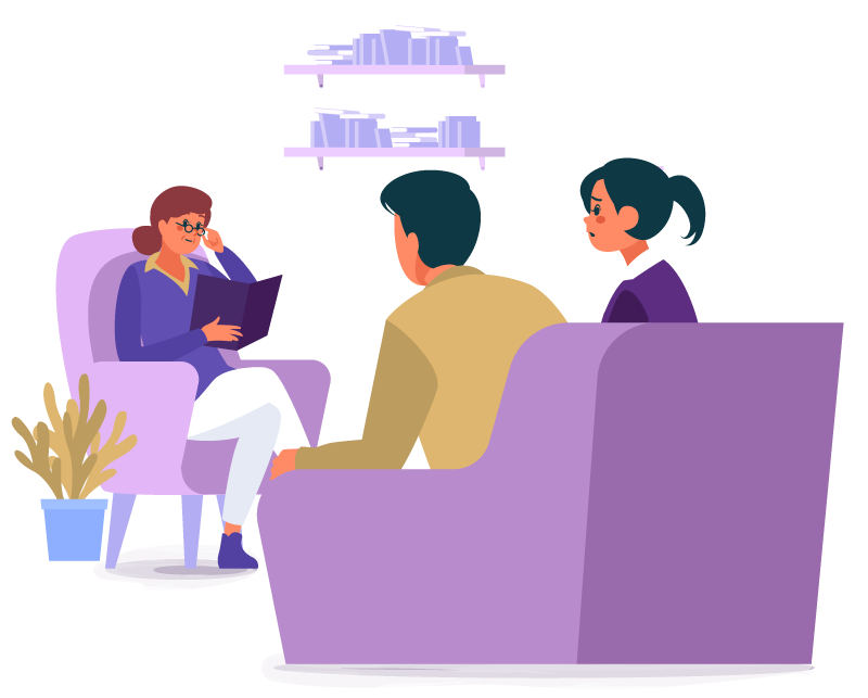 Illustration Eltern mit Coach Swetlana Butte