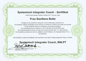 Systemisch Integraler Coach 2025 Swetlana Butte
